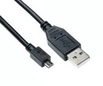 Mikro USB kabelis no A kontaktdakšas uz mikro B kontaktdakšu, melns, 1,00 m, DINIC polipakete